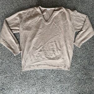 Women's V-Neck Sweater - Beige